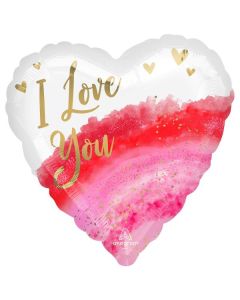 18" VALENTINE'S DAY GEODE WATERCOLOR LOVE - 4366001