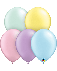 11" Round Pastl Pearl Ast Pk100 Qualatex Plain Latex Balloon - 43755/1