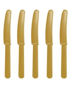 Gold Plastic Knives 20pk Amscan