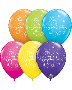 11" Tropical Mix Congratulations Latex 25pk Qualatex