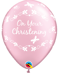 11" Pearl Pink Christening Latex 25pk Qualatex