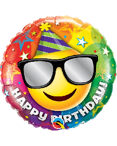 18" FOIL ROUND BIRTHDAY SMILEY - 49057/1