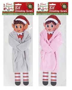 Elf Plain Dressing Gown Pink Or Grey PMS