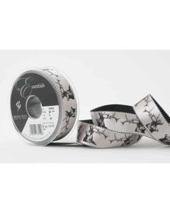 25mm Stags Ribbon 20m Reel Silver Grey