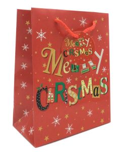 Merry Christmas Medium Bag Pk12