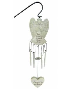 Husband Angel Wind Chime With Stake