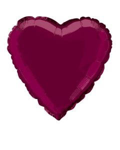 18''PACKAGED HEART BURGNDY FOIL BALLOON - 52962 UNIQUE/1