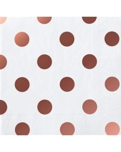 Rose Gold Dots Foil Napkin 16pk Unique