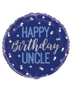 18" Blue Birthday Uncle Round Foil Unique