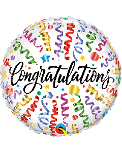 18" Foil Round Congratulations Streamers