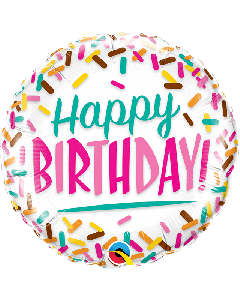 18" FOIL ROUND BIRTHDAY SPRINKLES - 57265/1