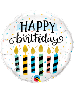 18" FOIL ROUND BIRTHDAY CANDLES & DOTS - 57289/1