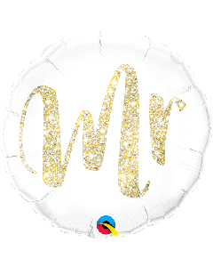 18" Gold Giltter Mr Round Foil Qualatex
