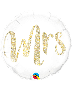 18" Gold Giltter Mrs Round Foil Qualatex