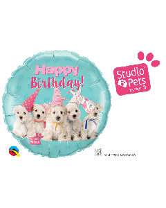 18" FOIL ROUND SP-BIRTHDAY PUPPIES - 57620/1