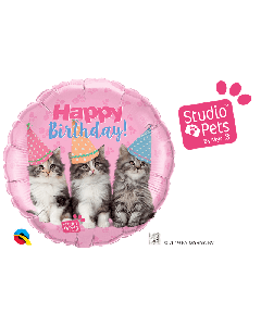 18" FOIL ROUND SP-BIRTHDAY KITTENS - 57623/1