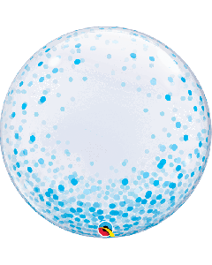 22" Deco Bubble Blue Confetti Dots Qualatex
