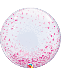 24" DECO BUBBLE PINK CONFETTI DOTS - 57790/1