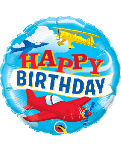 18" Blue & Red Birthday Round Foil Qualatex