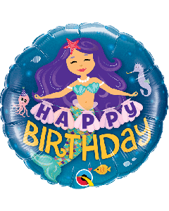 18"FOIL RND HAPPY BDAY MERMAID  - 57799/1