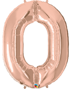 34" Rose Gold Number 0 Foil Balloon Qualatex