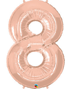 34" Rose Gold Number 8 Foil Balloon Qualatex