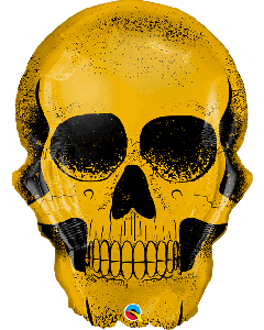 36" Golden Skull SuperShape Foil Qualatex