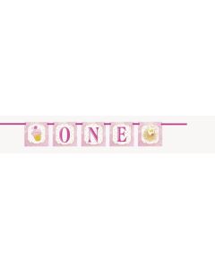 Age 1 Pink & Gold Block Banner Unique