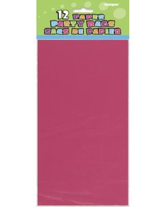 Hot Pink Paper Party Bags Pk12