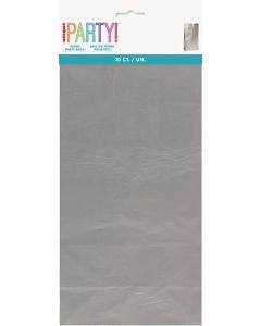 Silver White Party Bags Pk12