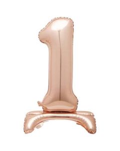 30" Rose Gold Stand Up Number 1 Foil Balloon Unique