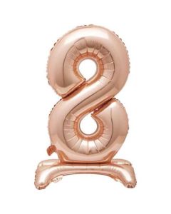 30" Rose Gold Stand Up Number 8 Foil Balloon Unique
