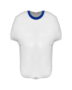 24" White Blue Sports Shirt Shape Metallic Foil Oaktree