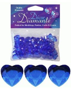 Sapphire Blue Diamante Hearts Decoration 12mm Oaktree