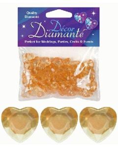 Gold Diamante Hearts Decoration 12mm Oaktree
