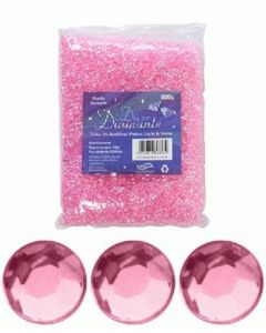 Pearl Pink Diamante Hearts Decoration 6mm Oaktree