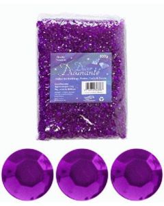 Amethyst Diamante Hearts Decoration 6mm Oaktree