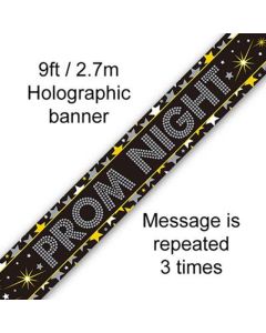 Single Banner Black Prom Night Holographic 9' Oaktree