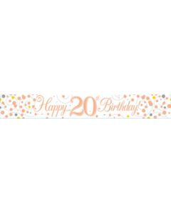 Age 20 Rose Gold Holographic 9' Banner Oaktree