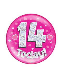 Age 14 Pink Jumbo Badge Oaktree