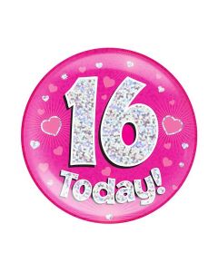 Age 16 Pink Jumbo Badge Oaktree