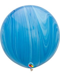 30" Blue Superagate Latex Balloons 2pk Qualatex