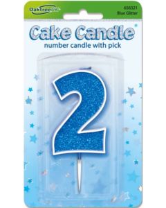 Oaktree Glitter No.2 Candle 7.5cm Blue/silver Glitter - 656321