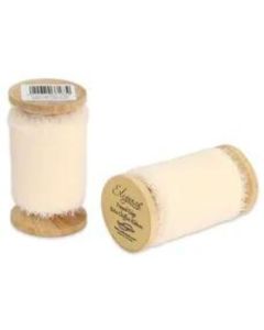 Eleganza Frayed Edge Boho Chiffon 50mm X 5m Cream (Oaktree)