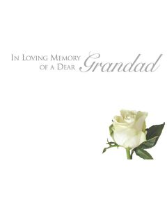 White Rose Small Cards Sc In Loving Memory Of A Dear Grandad