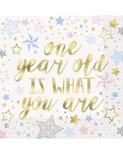 Age 1 Twinkle Little Star Npkins 16pk Unique