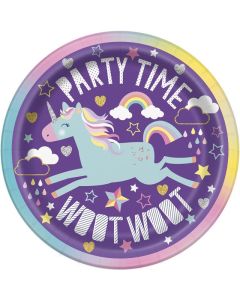 Unicorn 7" Round Plates 8pk Unique