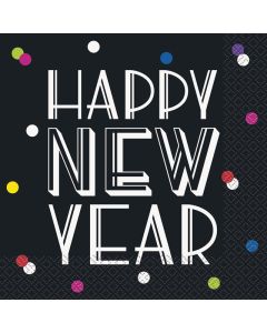 Lunch Napkins Neon Dots Happy New Year
