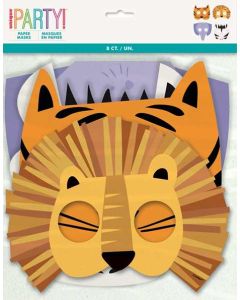 Animal Safari Paper Mask 8pk