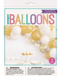 Gold/Silver/White/Confetti Latex Balloon Arch Kit Unique